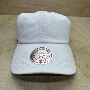 NEW Mitchell Ness Blank Basic Dad Hat Cap White Adjustable Unstructured